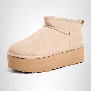 Womens Classic Ultra Mini Platform Ugg Boots Sand Size 8